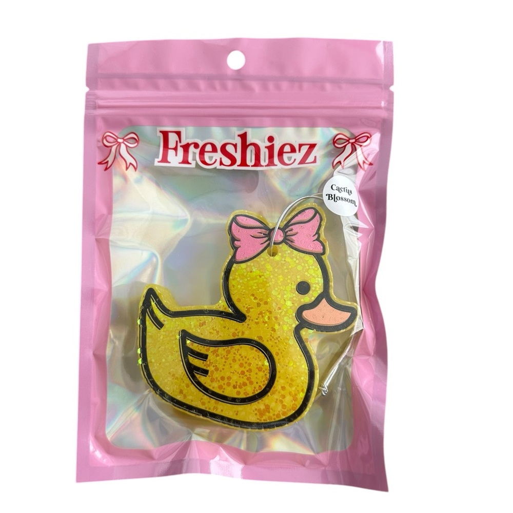 Simply Southern Yellow Duck Air Freshener with Pink Bow